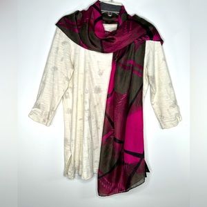 Lane‎ Bryant Scarf Shawl Fuchsia Gray Black NWT